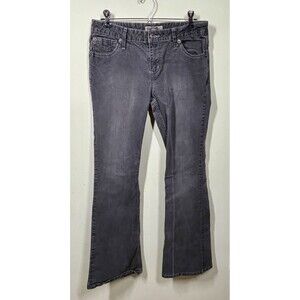 YMI Juniors Jeans Size 13/30 Black Mid-Rise Flared Denim Vintage Look Hippie Y2K